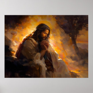 Poster Jésus Priez Dans Le Jardin De Gethsémani