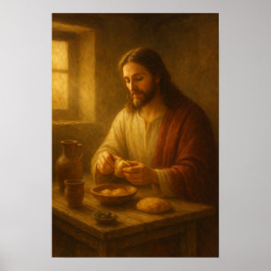 Poster Jésus rompant le pain