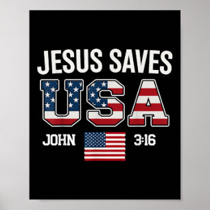 Poster Jésus Sauve Usa Croix Chrétienne Dieu Foi Bible No