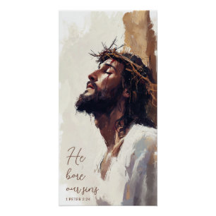 Poster Jésus sur la Croix Peinture Couronne d'épines