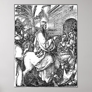 Poster Jésus sur la Palme d'âne dimanche Etching