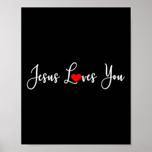 Poster Jésus t'aime - chrétien religieux