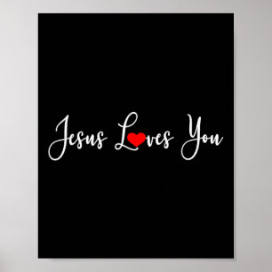 Poster Jésus t'aime Drôle Christ Religieux Chrétien