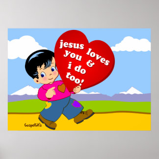 Poster Jésus t'aime et moi aussi !