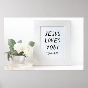 Poster Jésus T'Aime ! John 3:16, Écriture de référence
