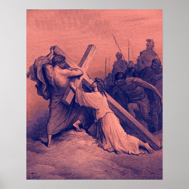 Poster Jésus tombant sous la croix | Bible (Devant)
