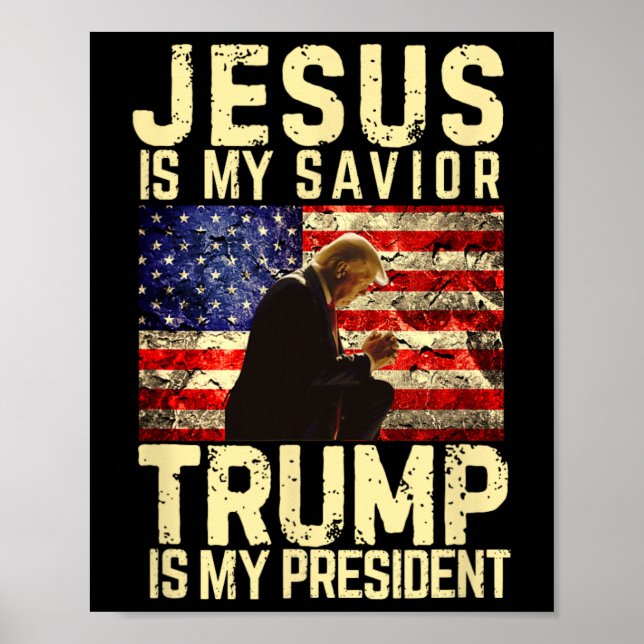 Poster Jésus Trump Tee - Jésus Est Mon Seigneur Sauveur T (Devant)
