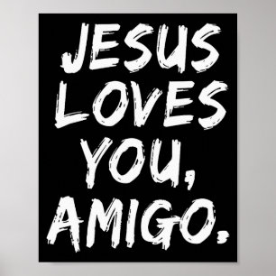 Poster Jésus Vous Aime Amigo Chrétien Croyant Foi Dieu