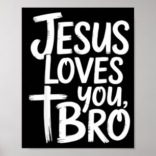 Poster Jésus Vous Aime Frère Chrétien Religieux