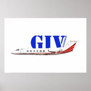 Poster Jet privé Gulfstream IV luxueux