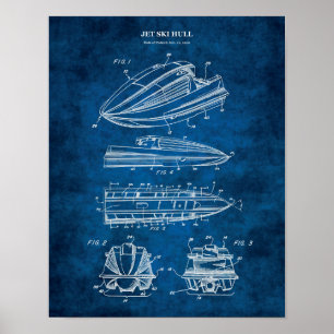 Poster Jet Ski Brevet Plan directeur Watersport Cadeau