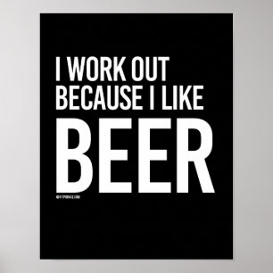 Poster J'établis parce que j'aime la BIÈRE --    Humour
