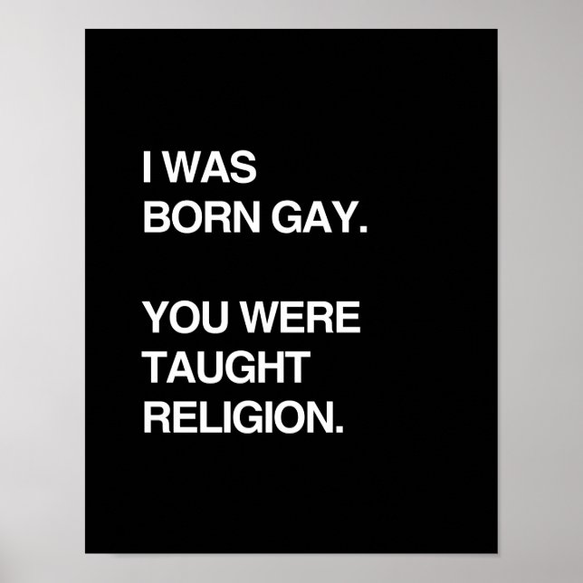 POSTER J'ÉTAIS NÉE GAY. ON VOUS A APPRIS LA RELIGION (Devant)