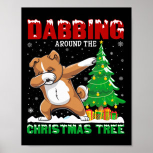 Poster Jeter autour de l'arbre de Noël Zuchon Chien Noël