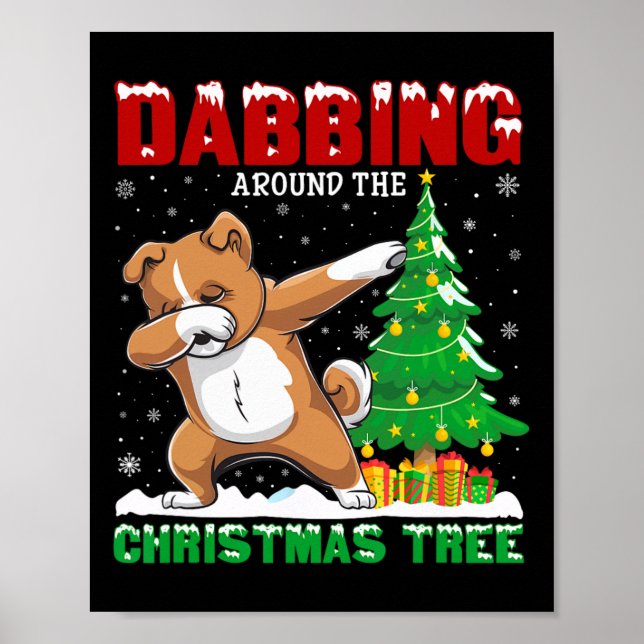 Poster Jeter autour de l'arbre de Noël Zuchon Chien Noël (Devant)