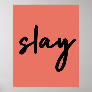 Poster Jeter   Moderne minimaliste tendance élégant Coral
