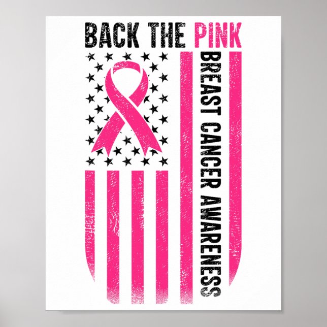 Poster Jetez Un Drapeau De Sensibilisation Au Cancer Du S (Devant)