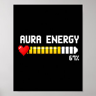Poster Jeu 67 Aura Énergie 67 Pour Cent Mème Joueur Rétro