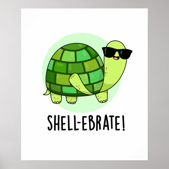 Poster Jeu animal de tortue mûre de coquille (Devant)