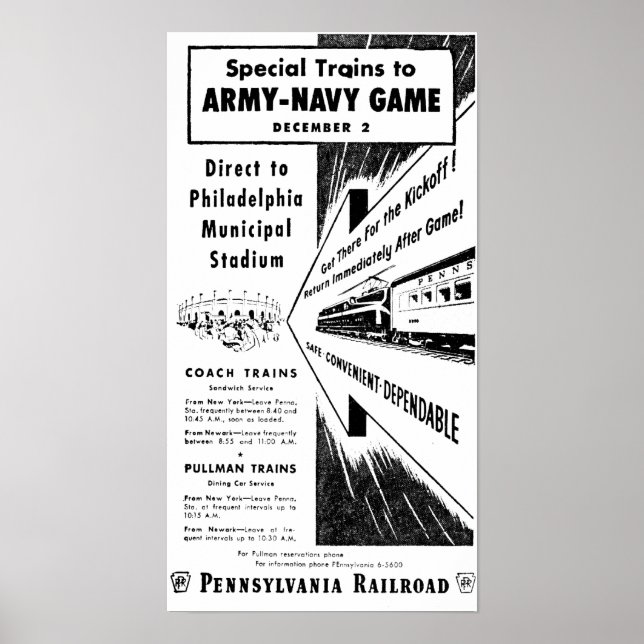 Poster Jeu Armée-Marine Via Le Chemin De Fer Pennsylvania (Devant)