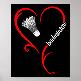 Poster Jeu Badminton Coach Joueur de navette Badminton Jo