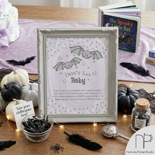 Poster Jeu Bébé Chauve-Souris Violet Ne Dis Pas Bébé