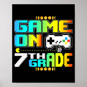Poster Jeu De 7E Année Jeu Vidéo Joueur Retour À L'École