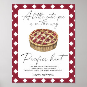 Poster Jeu de baby shower à tarte - chasse à la suce