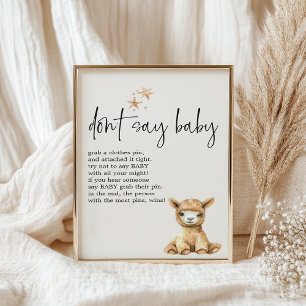 Poster Jeu de Baby Shower Animaux de Pépinière en Peluche