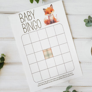 Poster Jeu de baby shower Bébé Bingo Baby Little Fox Mign