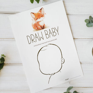 Poster Jeu de baby shower 'Bébé renard mignon dessine béb