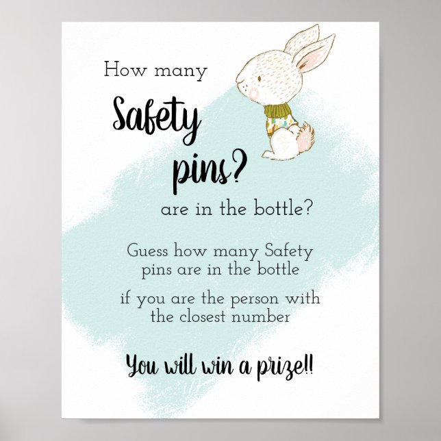 Poster Jeu de Baby shower Bunny (Devant)
