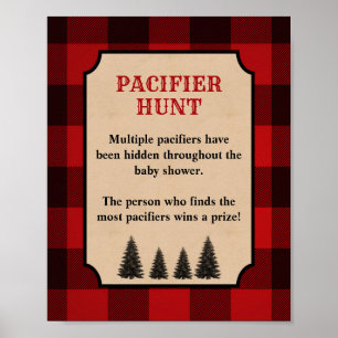 Poster Jeu de Baby shower de chasse Pacifique Lumberjack