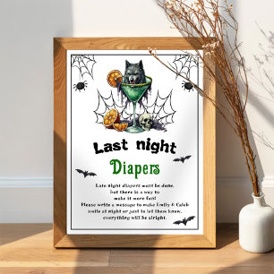 Poster Jeu de Baby shower Halloween "Dernier Night Diaper