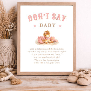 Poster Jeu de Baby Shower Little Cowgirl Baby - Ne dites