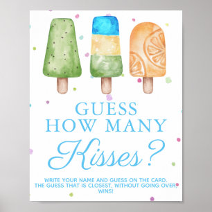 Poster Jeu de Baby Shower pour Garçon d'Été Combien de Bi