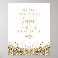 Jeu de Baby Shower REGINA Gold How Many Kisses 