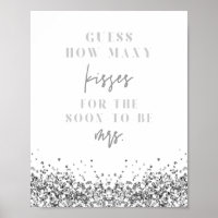 Jeu de Baby Shower REGINA Silver How Many Kisses P