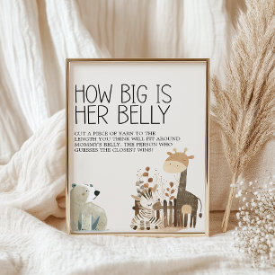 Poster Jeu de Baby Shower sur les Animaux de la Nurserie 