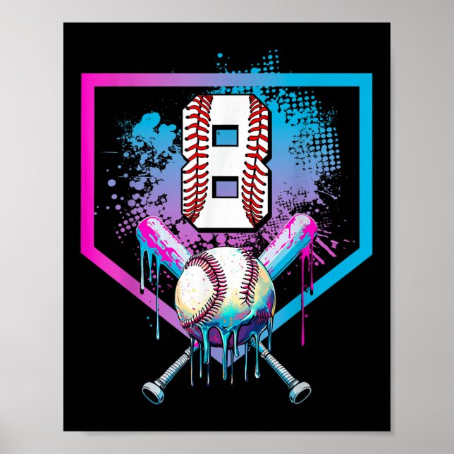Poster Jeu de baseball 8e anniversaire Accueil Plate Boys (Devant)
