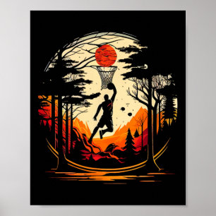 Poster Jeu de basket-ball Coach Court Sport Joueur Fan