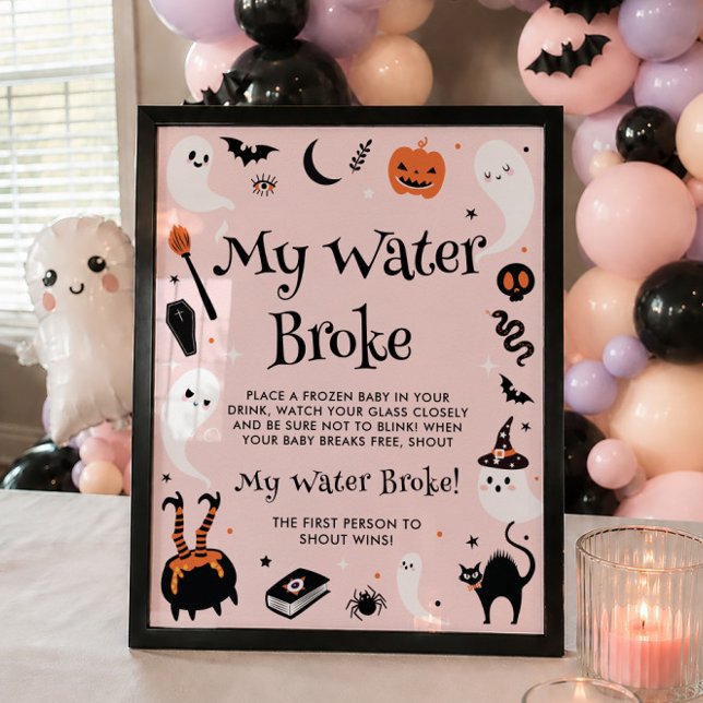 Poster Jeu de Bébé Shower Halloween Rose Ma Source a Cass (Créateur téléchargé)