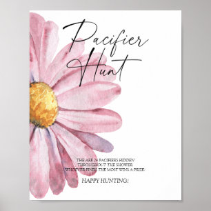 Poster Jeu de chasse à la tétine Daisy pour baby shower
