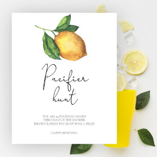Poster Jeu de chasse à la tétine pour baby shower sur le