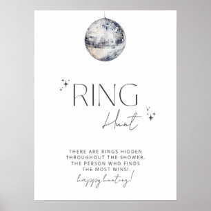 Poster Jeu de chasse à l'anneau de Fête des mariées Disco