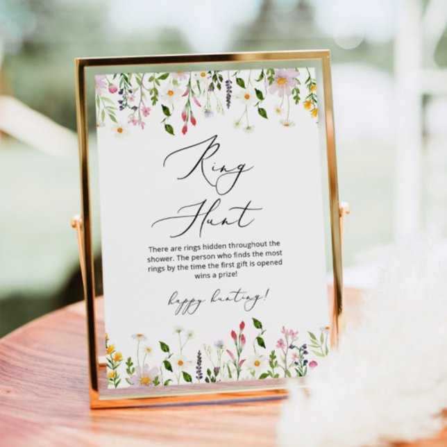 Poster Jeu de chasse à l'anneau floral de fleurs sauvages (Créateur téléchargé)