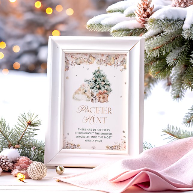 Poster Jeu de chasse à l'ours extérieur froid Baby shower (Créateur téléchargé)