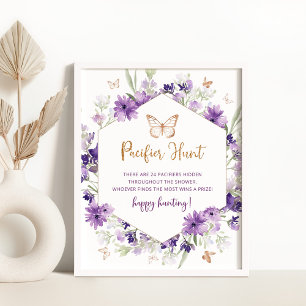 Poster Jeu de chasse au Pacifique en or violet