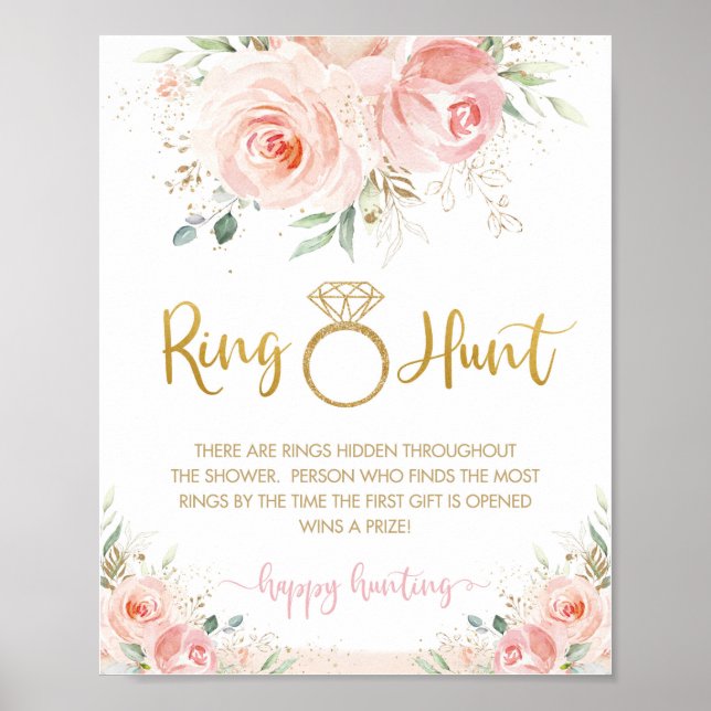 Poster Jeu de chasse aux anneaux de Baby Shower Mariage R (Devant)
