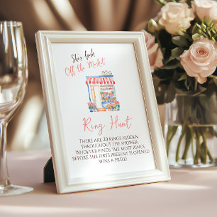 Poster Jeu de chasse de douche de mariage floral frais ho